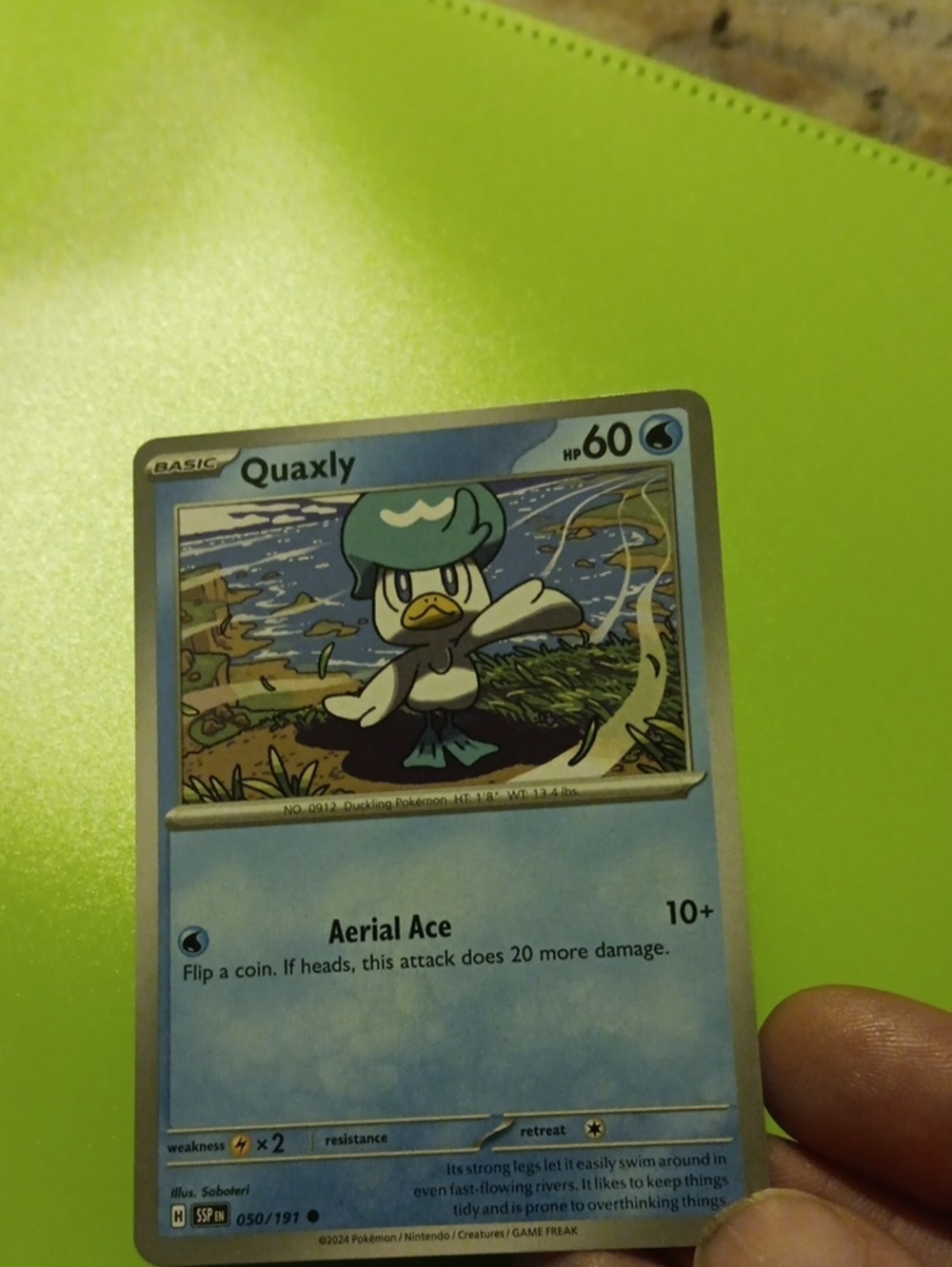 Pokemon Quaxly Trading Card - Light Blue